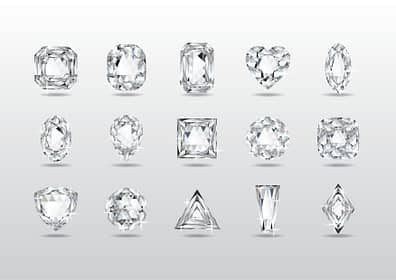 Different shapes of diamonds